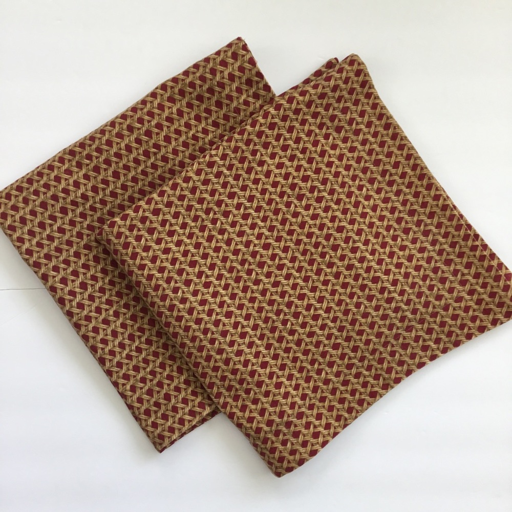 Euro Pillow Shams Geometric Red And Gold Unbranded.